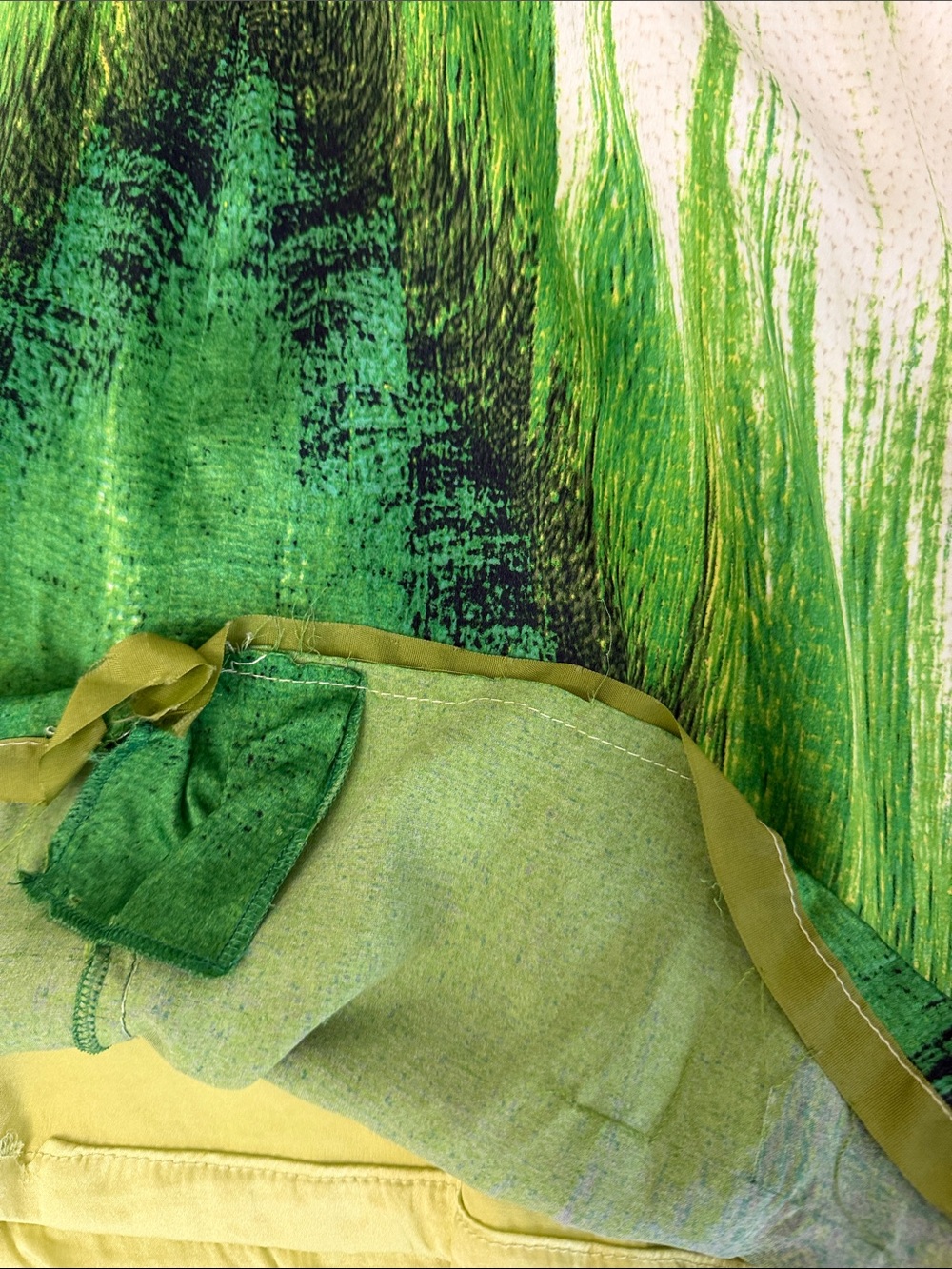 Green Ombre V-Neck Sleeveless Silk Roberto Cavalli Dress - Picture 5 of 6